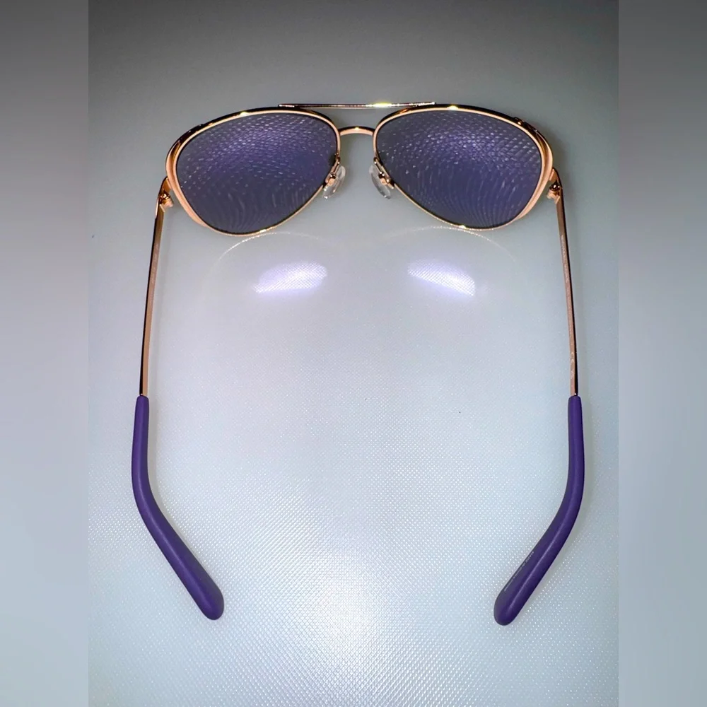 Michael Kors Aviator Sunglasses ,womens,Rose Gold w/Purple Mirror 59mm Authentic